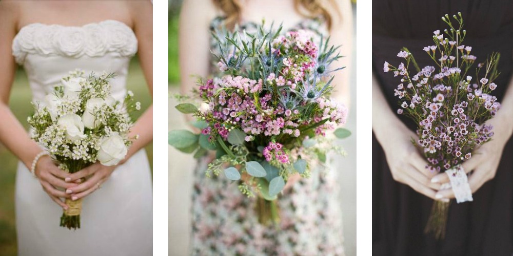 White Wax Flower Bouquet: Wedding Flower Crowns